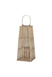 KDMD Medium Wicker Lantern with Glass Holder for Indoor & Outdoor Decor in Brown - thumbnail 1