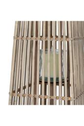 KDMD Medium Wicker Lantern with Glass Holder for Indoor & Outdoor Decor in Brown - thumbnail 4