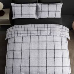 Grace Double Brushed Duvet Cover Set Supersoft with Zipper Closure in Grey - Size: Single - thumbnail 2