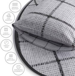 Grace Double Brushed Duvet Cover Set Supersoft with Zipper Closure in Grey - Size: Single - thumbnail 6
