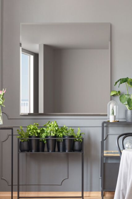 "MirrorOutlet All Glass Modern Bevelled Square Wall Mirror 39"" X 39"" (100x100CM) in Silver - Size: 1 Pack" - image 1