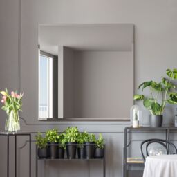 "MirrorOutlet All Glass Modern Bevelled Square Wall Mirror 39"" X 39"" (100x100CM) in Silver - Size: 1 Pack" - thumbnail 2