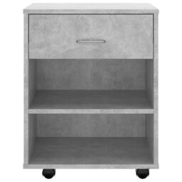 Berkfield Home Rolling Cabinet Concrete Grey 46x36x59 cm Engineered Wood - Size: 46 x 36 x 59 cm - thumbnail 4