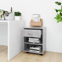 Berkfield Home Rolling Cabinet Concrete Grey 46x36x59 cm Engineered Wood - Size: 46 x 36 x 59 cm - thumbnail 3