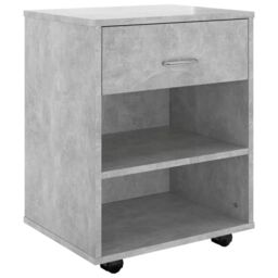 Berkfield Home Rolling Cabinet Concrete Grey 46x36x59 cm Engineered Wood - Size: 46 x 36 x 59 cm - thumbnail 2
