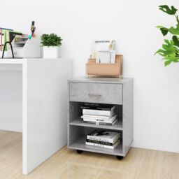 Berkfield Home Rolling Cabinet Concrete Grey 46x36x59 cm Engineered Wood - Size: 46 x 36 x 59 cm - thumbnail 1