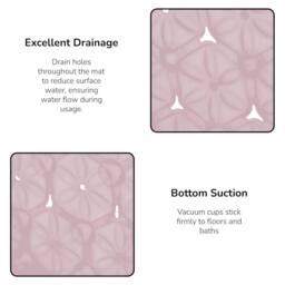 Showerdrape Sakura Pink Shower curtain & Laguna Pink Anti Slip Bath Mat - Size: 180 cm width x 180 cm drop - thumbnail 4
