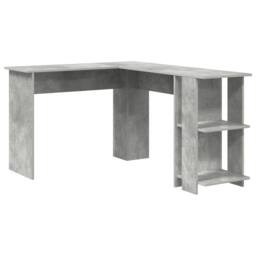Berkfield Home Corner Desk with Storage Concrete Grey 140x113, 5x75cm - Size: 5x75 cm - thumbnail 2