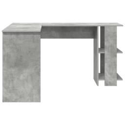Berkfield Home Corner Desk with Storage Concrete Grey 140x113, 5x75cm - Size: 5x75 cm - thumbnail 5