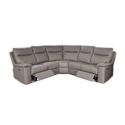 Aspire Marlowe Real Leather Power Recliner 2C2 Corner Sofa with USB Charging in Grey - thumbnail 3