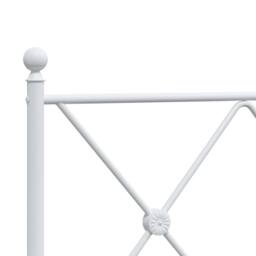 Berkfield Home Metal Bed Frame without Mattress with Headboard White 193x203cm - Size: 193x203 cm - thumbnail 7