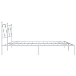 Berkfield Home Metal Bed Frame without Mattress with Headboard White 193x203cm - Size: 193x203 cm - thumbnail 5