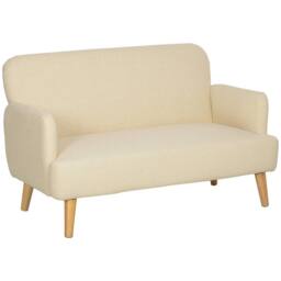 Wyld Haus Zipato Velvet Cream 2 Seater Loveseat Extra Thick Padded Seat - thumbnail 2