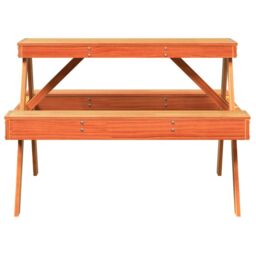 Berkfield Home Picnic Table Wax Brown 105x134x75 cm Solid Wood Pine - Size: 105 x 134 x 75 cm - thumbnail 4