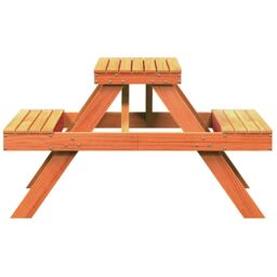 Berkfield Home Picnic Table Wax Brown 105x134x75 cm Solid Wood Pine - Size: 105 x 134 x 75 cm - thumbnail 5