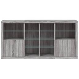 Berkfield Home Sideboard with LED Lights Grey Sonoma 202x37x100 cm - Size: 202 x 37 x 100 cm - thumbnail 6