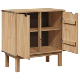 Berkfield Home Hallway Cabinet OTTA 75x40x75 cm Solid Wood Pine in Brown - Size: 75 x 40 x 75 cm - thumbnail 5