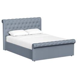 FWStyle Abbey Bed Frame Steel Grey Side Lift Ottoman Scroll Buttoned - Size: King - thumbnail 3