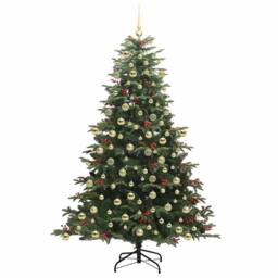 Berkfield Home Artificial Christmas Tree with 300 LEDs with Stand Green 210 cm - thumbnail 4