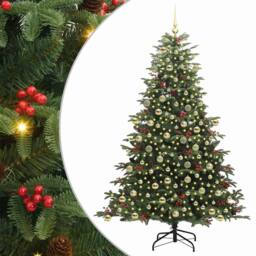 Berkfield Home Artificial Christmas Tree with 300 LEDs with Stand Green 210 cm - thumbnail 2