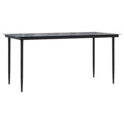 Berkfield Home 5 Piece Garden Dining Set with Cushions Black Poly Rattan - thumbnail 4