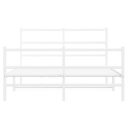 Berkfield Home Metal Bed Frame without Mattress with Footboard¬†White 135x190cm in White - Size: 135x190 cm - thumbnail 5