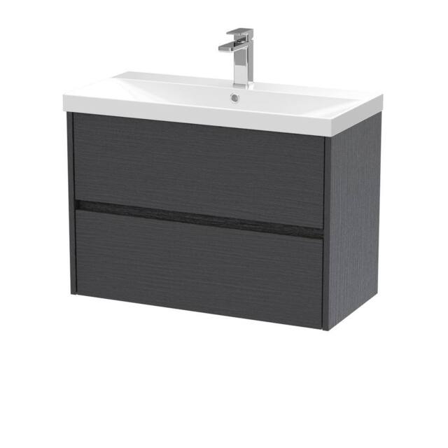 Balterley Chartley 2 Drawer Wall Hung Vanity Basin Unit, Graphite Grey, 800mm in Grey - image 1