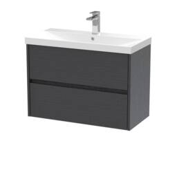 Balterley Chartley 2 Drawer Wall Hung Vanity Basin Unit, Graphite Grey, 800mm in Grey