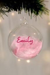 Personalised Memento Company Personalised Pink Feather Bauble - thumbnail 3