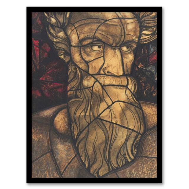 Artery8 St Matthew Stained Glass Design Holst Framed Wall Art Print - Size: A4 - image 1