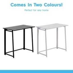 Harbour Housewares Folding Wooden Desk & Chair Set - Compact Computer Office Study Set in Lilac - thumbnail 8