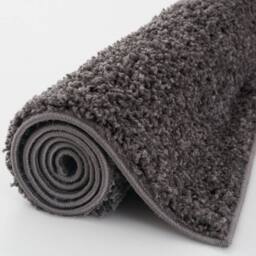 THE RUGS Dark Grey Plain Soft High Pile Shaggy Rugs & Runners Living Room - Size: 120 cm diameter - thumbnail 7