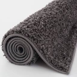 THE RUGS Dark Grey Plain Soft High Pile Shaggy Rugs & Runners Living Room - Size: 120 cm diameter - thumbnail 6