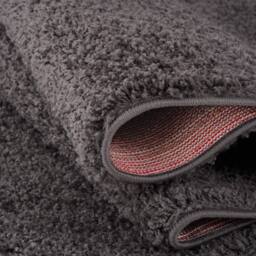 THE RUGS Dark Grey Plain Soft High Pile Shaggy Rugs & Runners Living Room - Size: 120 cm diameter - thumbnail 4