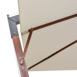 Berkfield Home Hanging Parasol 300x300 cm Wooden Pole White - thumbnail 6