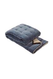 CHRISTY Luxury Quilted Velvet 'Jaipur' Throw in Dark Navy - Size: 140 cm x 200 cm - thumbnail 2