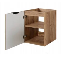 Heze Furniture Flow 1 Door Fluted Bathroom Vanity Cabinet with Worktop 40cm in Light Brown - thumbnail 4