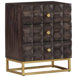 Berkfield Home Bed Cabinet Black 40x30x50 cm Solid Mango Wood - Size: 40 x 30 x 50 cm - thumbnail 9