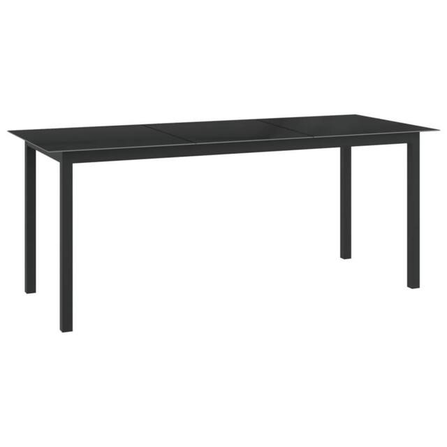Berkfield Home Garden Table Black 190x90x74 cm Aluminium & Glass - Size: 190 x 90 x 74 cm - image 1