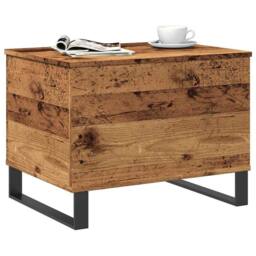 Berkfield Home Coffee Table Old Wood 60x44.5x45 cm Engineered Wood in Brown - thumbnail 3