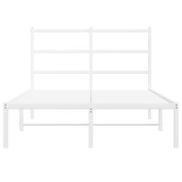 Berkfield Home Metal Bed Frame without Mattress with Headboard White 120x190cm - Size: 120x190 cm - thumbnail 5