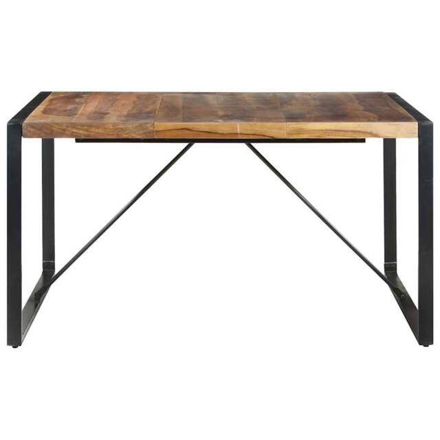 Berkfield Home Dining Table 140x140x75 cm Solid Wood with Sheesham Finish in Brown - Size: 140 x 140 x 75 cm - image 1