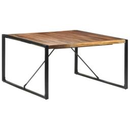 Berkfield Home Dining Table 140x140x75 cm Solid Wood with Sheesham Finish in Brown - Size: 140 x 140 x 75 cm - thumbnail 7