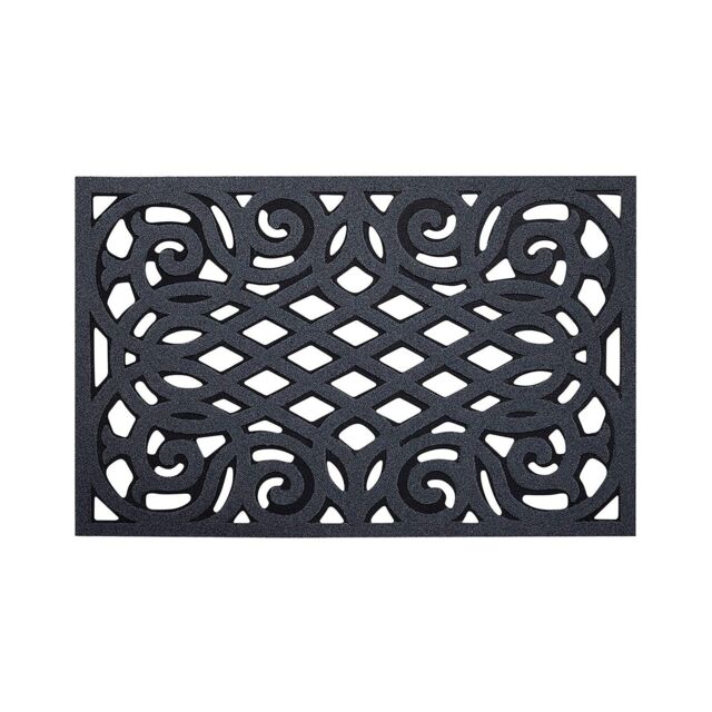 Oseasons Ornate Small Doormat in Grey with Open Back - Size: 40 cm x 60 cm - image 1