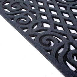 Oseasons Ornate Small Doormat in Grey with Open Back - Size: 40 cm x 60 cm - thumbnail 3