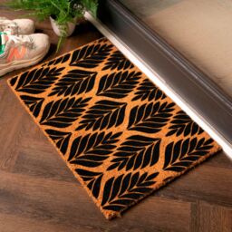 Artsy Mats Multi Palm Leaves Pattern Doormat in Black - Size: 40 cm x 60 cm - thumbnail 1
