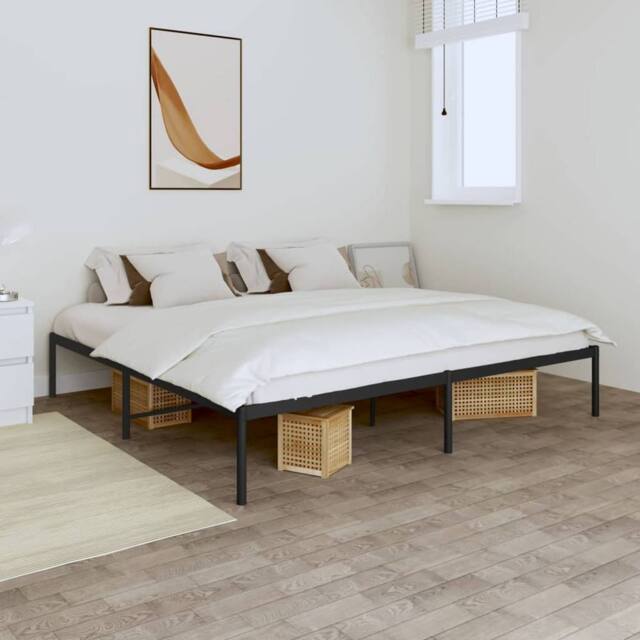 Berkfield Home Metal Bed Frame Black 193x203 cm - image 1