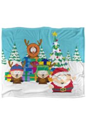 South Park Cartman Santa & Reindeer Boys Silky Touch Super Soft Throw Blanket 152 X 127 cm in White - thumbnail 1