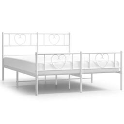 Berkfield Home Metal Bed Frame with Headboard & Footboard White 140x190 cm - thumbnail 2