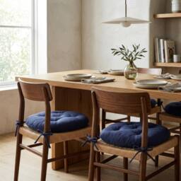 Harbour Housewares Round Seat Pads - 40 x 40cm - Pack of 4 in Navy - Size: 40 x 40 cm - thumbnail 2